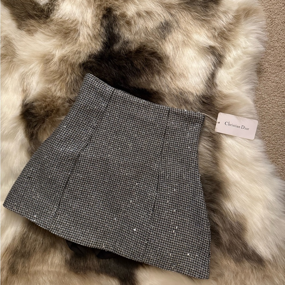 Black & White Houndstooth Mini Skirt